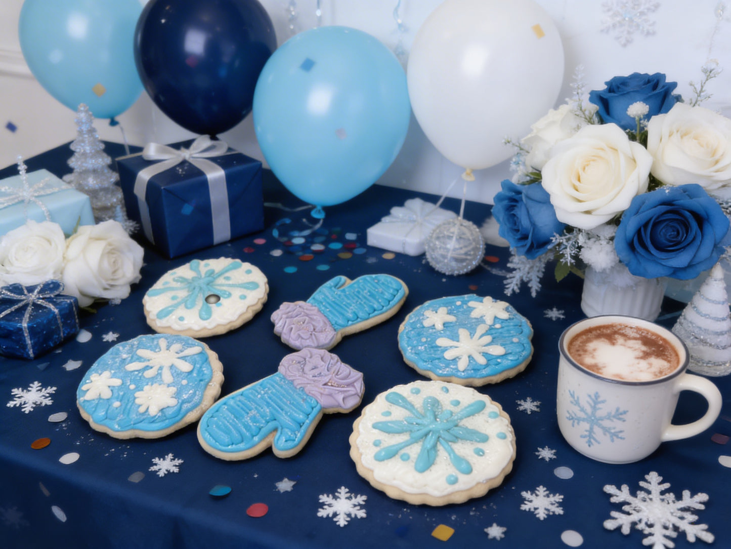 Winter Theme Mittens and Snoflakes